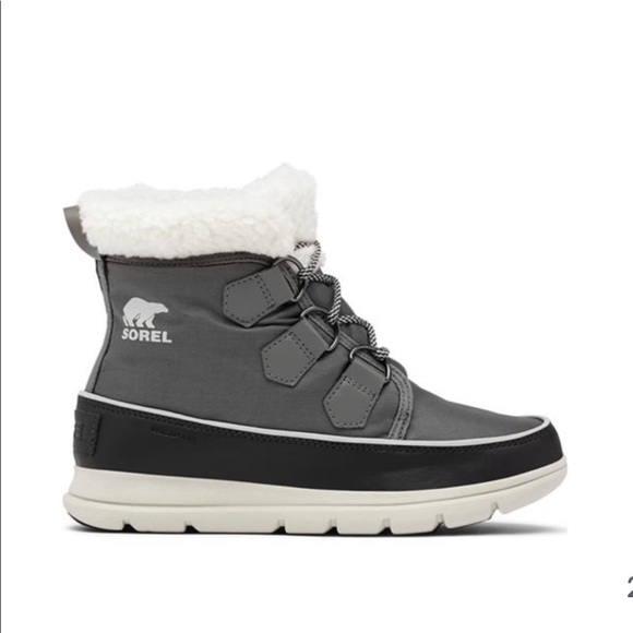 SOREL EXPLORER CARNIVAL WATERPROOF BOOT WITH FAUX FUR COLLAR size 8 - Picture 7 of 7